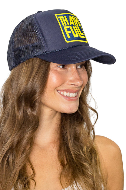 Thankful Trucker Hat in Navy