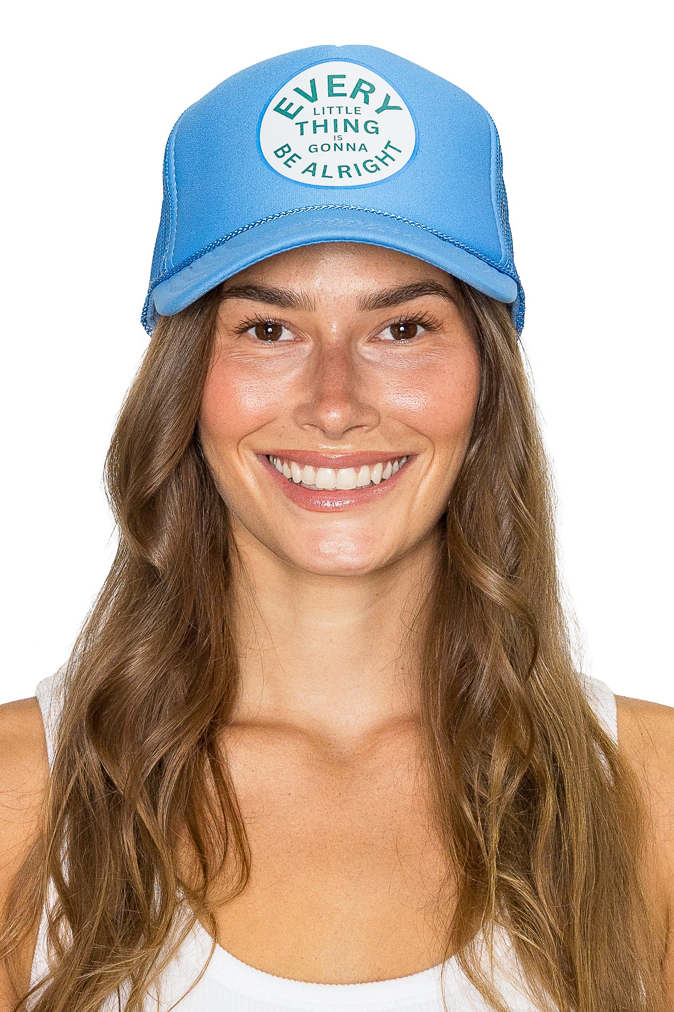 Every Little Thing is Gonna Be Alright Trucker Hat in Blue