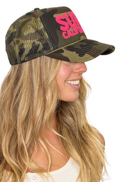 Surf California Trucker Hat in Camo