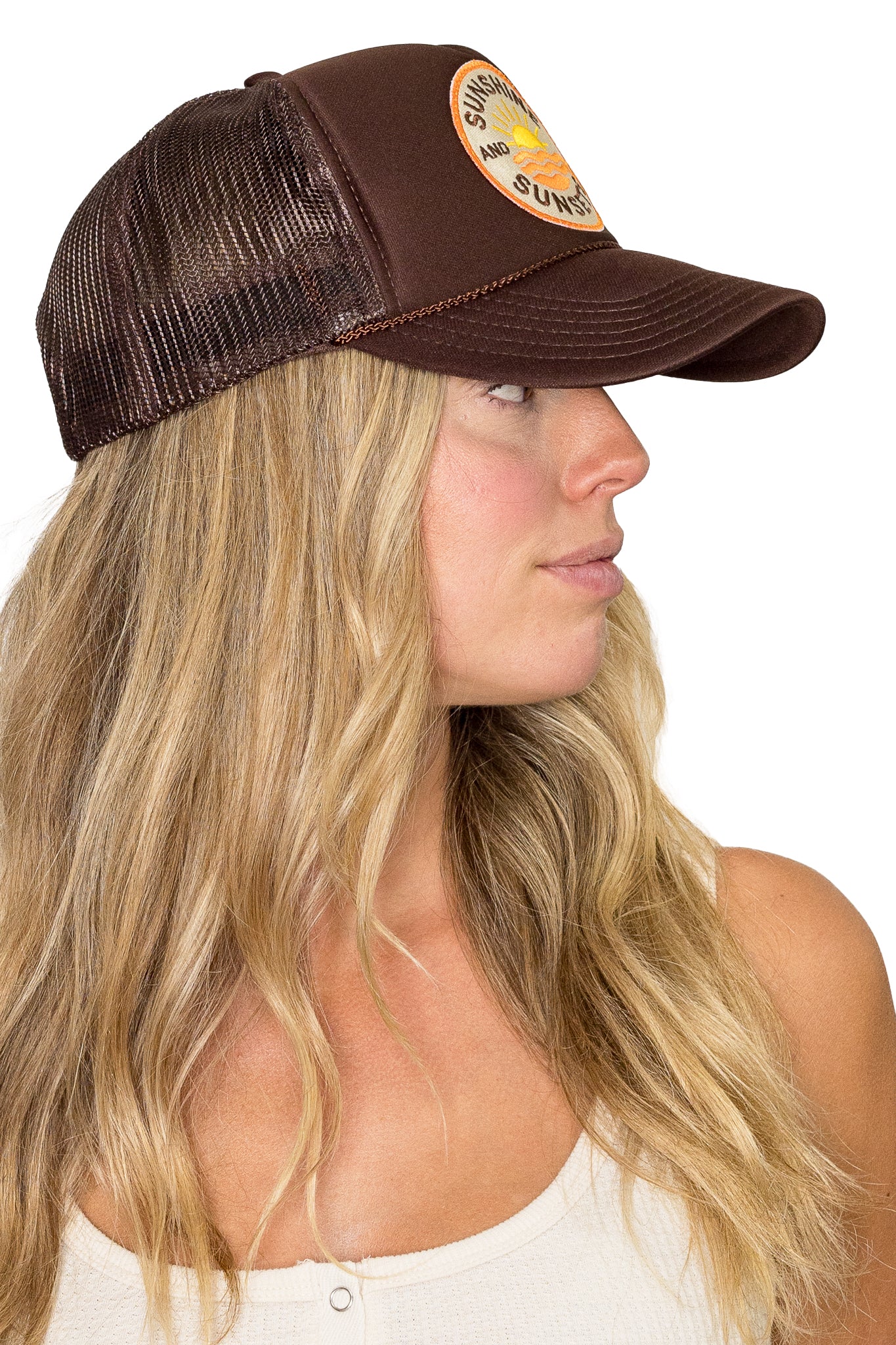 Sunshine & Sunsets Trucker Hat in Brown