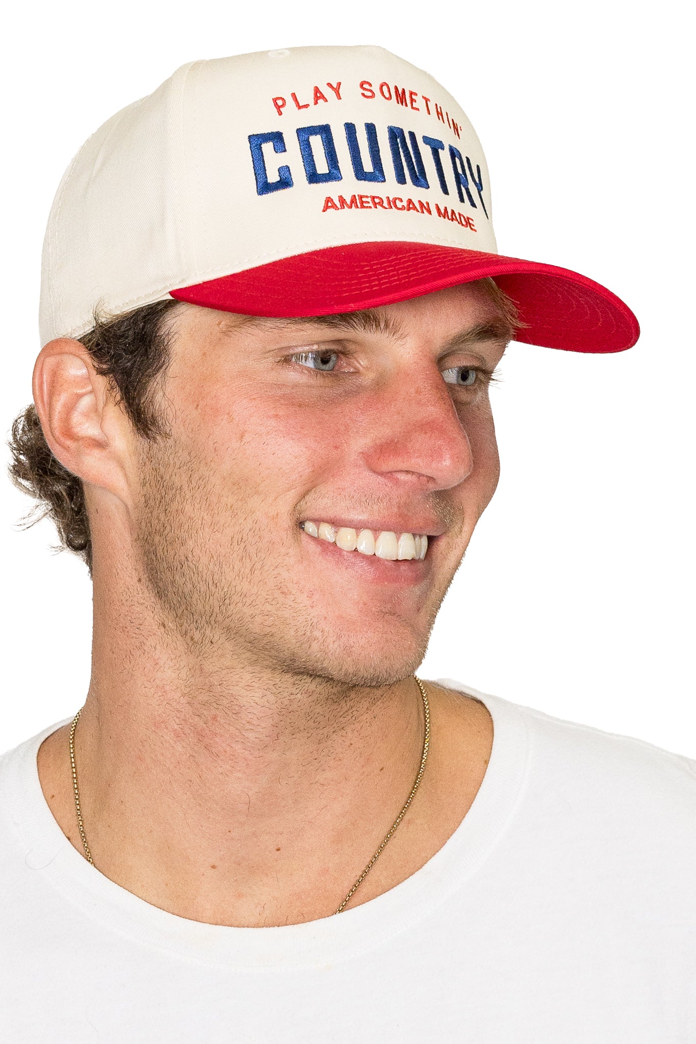 Play Somethin' Country Trucker Hat in Red Natural