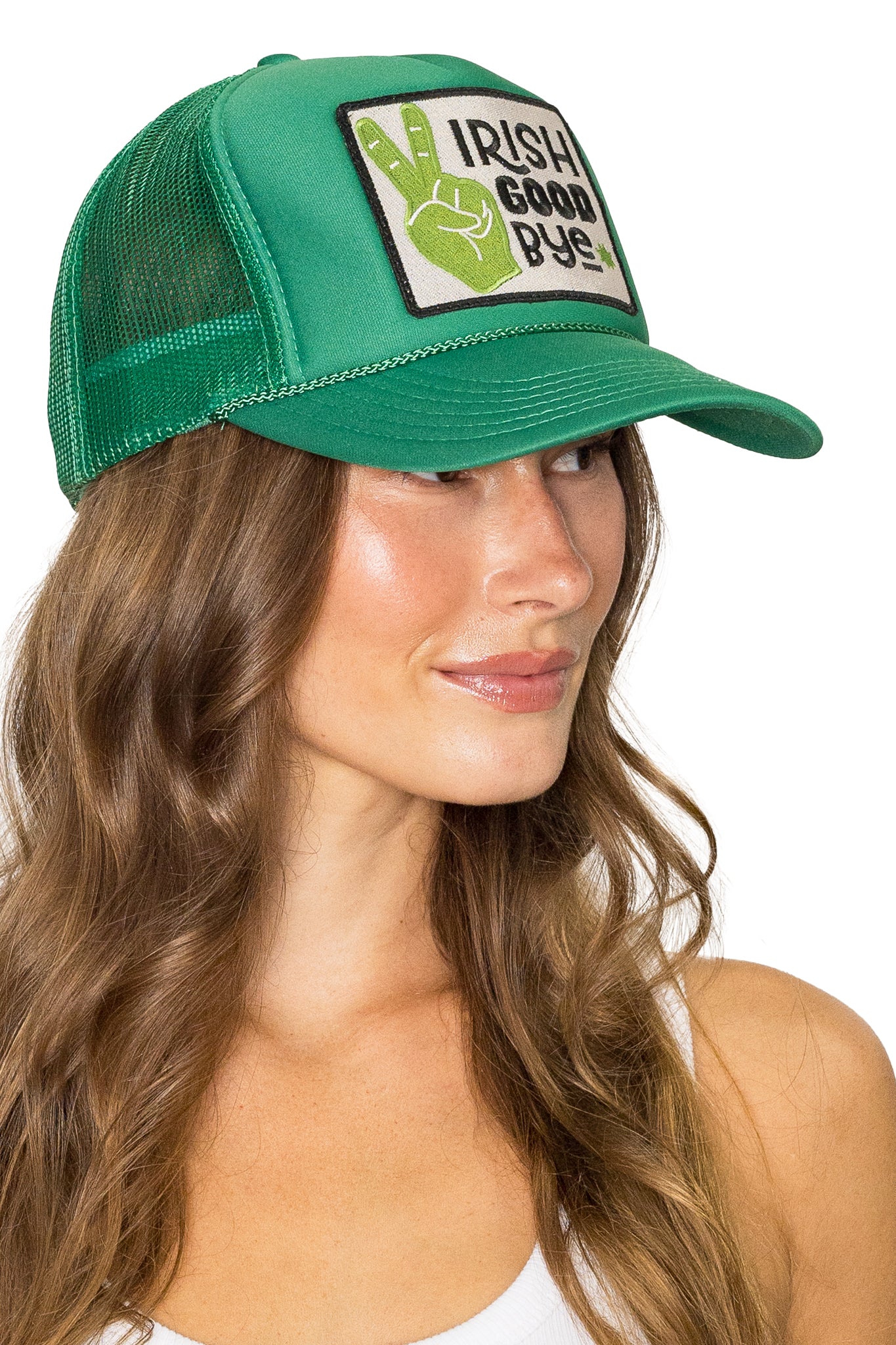 Irish Goodbye Trucker Hat in Green