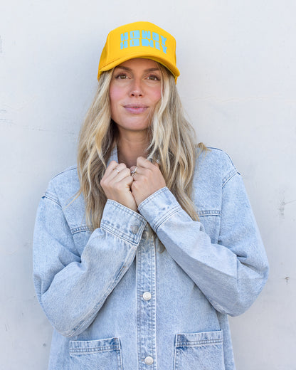 Howdy Honey Trucker Hat in Gold