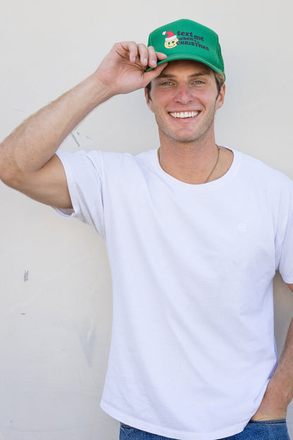 Text Me When It's Christmas Trucker Hat in Green