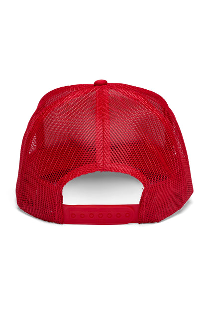 Unisex trucker hat featuring a versatile design with breathable mesh panels and adjustable snapback closure