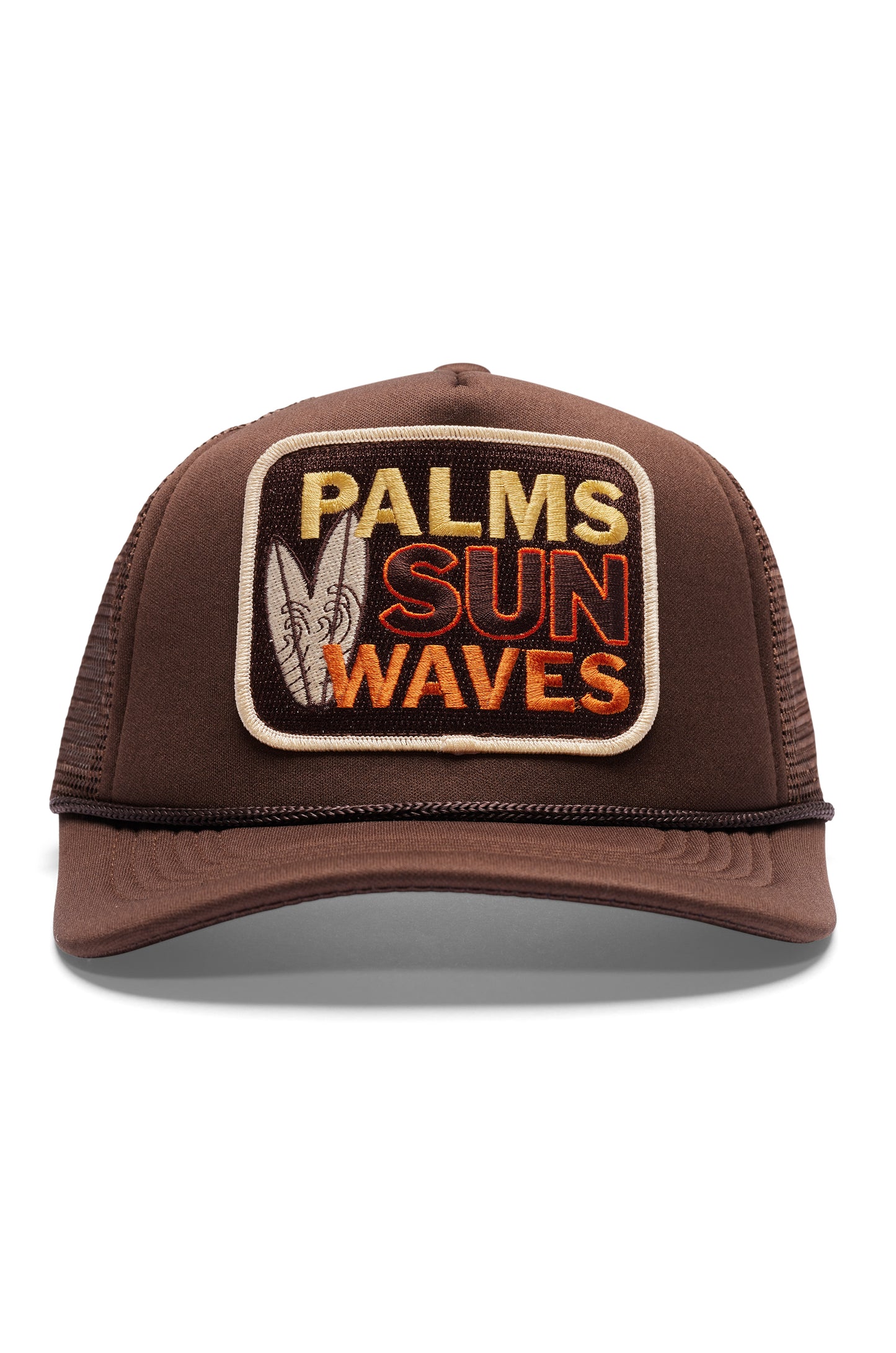 Palms Sun Waves Trucker Hat in Brown