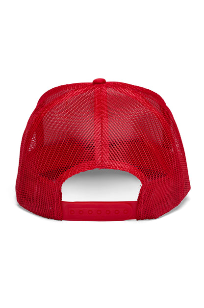 Golden Sunshine State of Mind Trucker Hat in Red