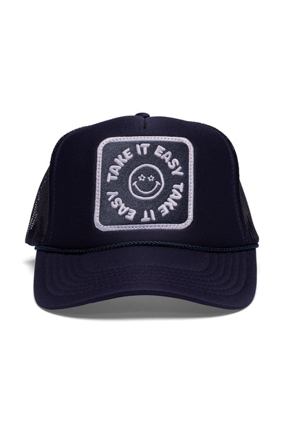 Take It Easy Trucker Hat in Navy