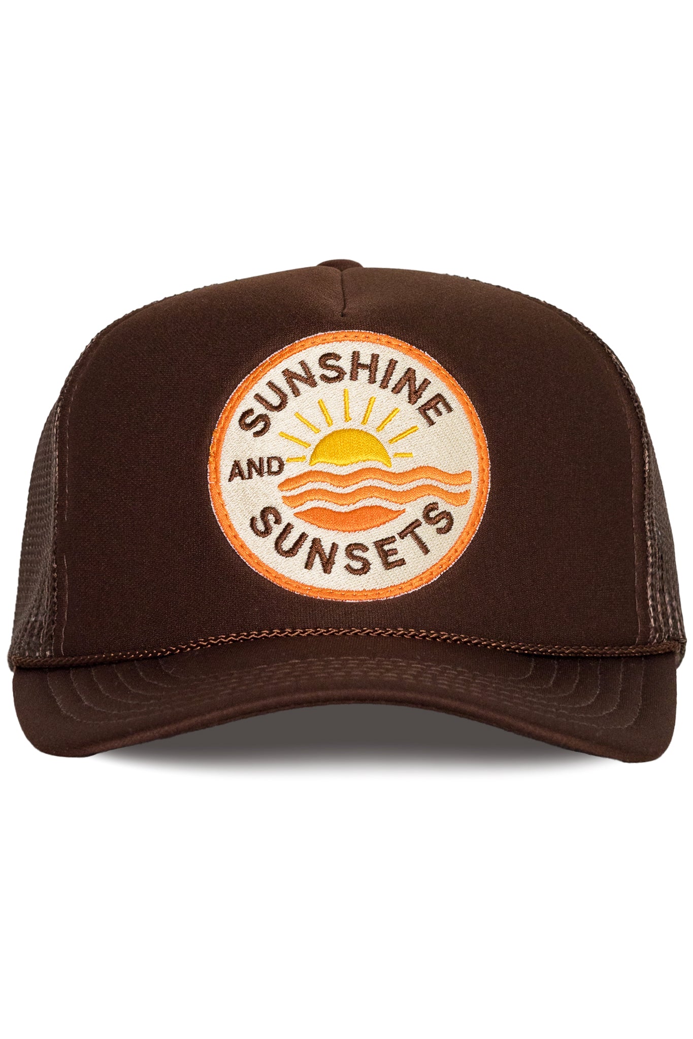 Sunshine & Sunsets Trucker Hat in Brown