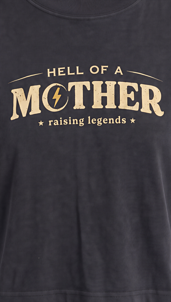 Hell of a Mother Crop Tee in Faded Black