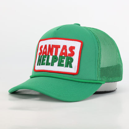 Santas Helper Trucker Hat in Green