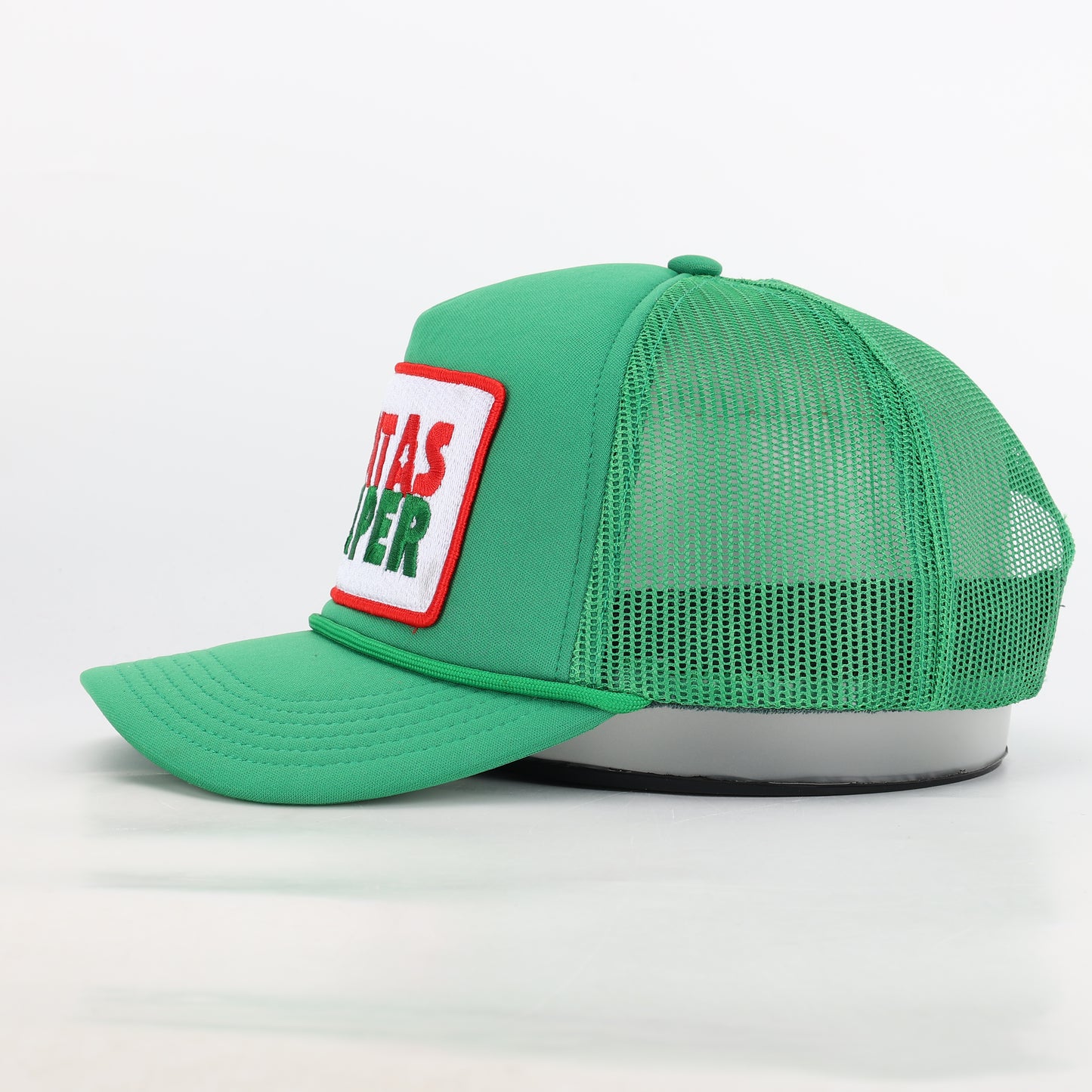 Santas Helper Trucker Hat in Green