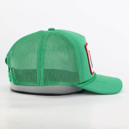 Santas Helper Trucker Hat in Green