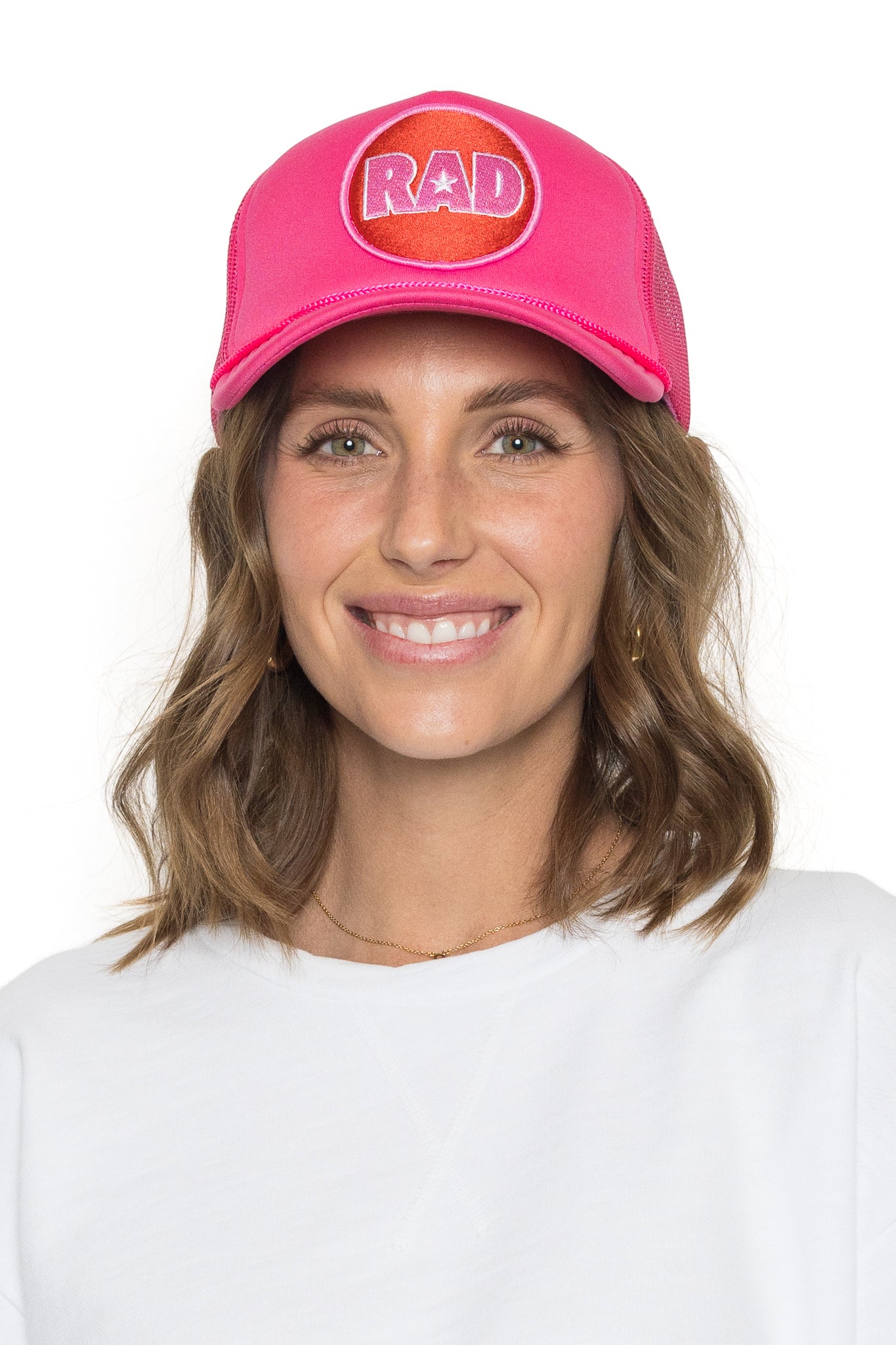 Rad Star Trucker Hat in Pink