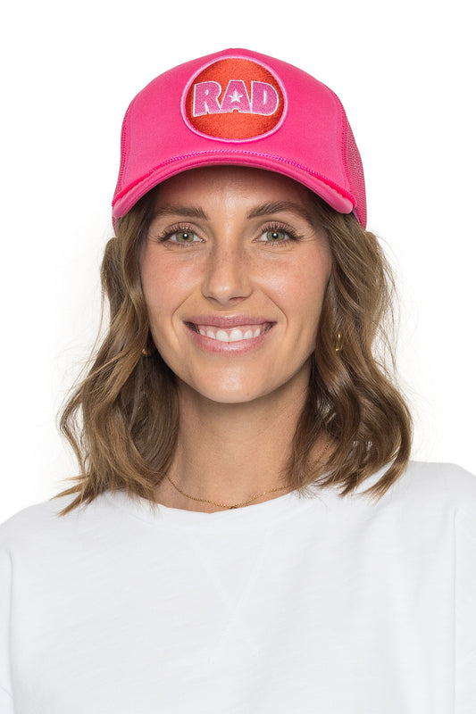 Rad Star Trucker Hat in Pink