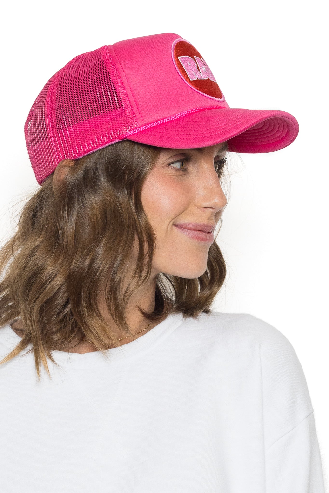 Rad Star Trucker Hat in Pink