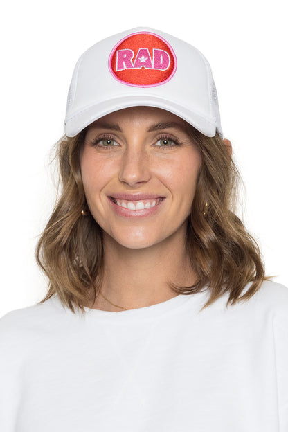 Rad Star Trucker Hat in White