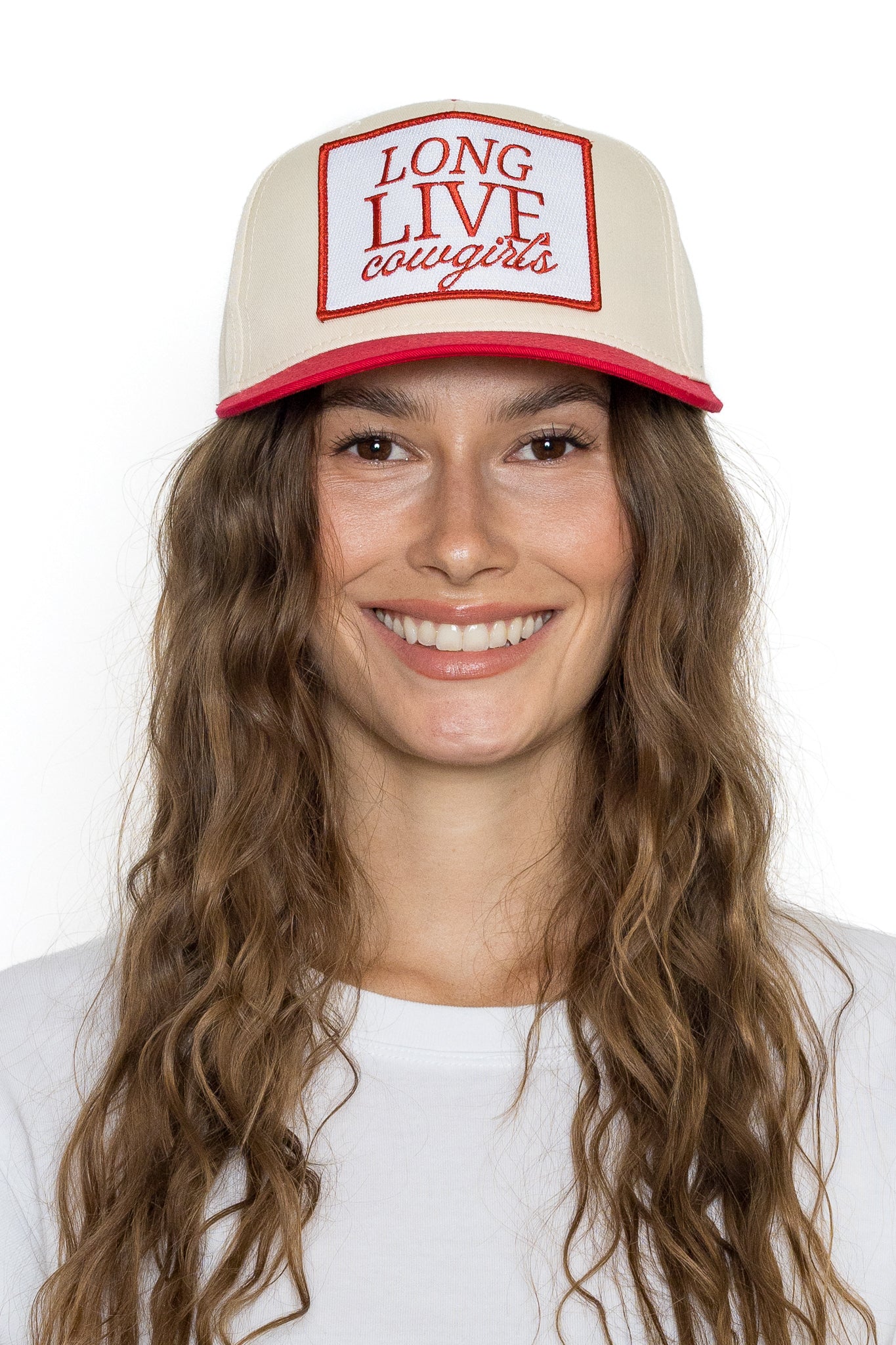 Long Live Cowgirls Trucker Hat in Red Split