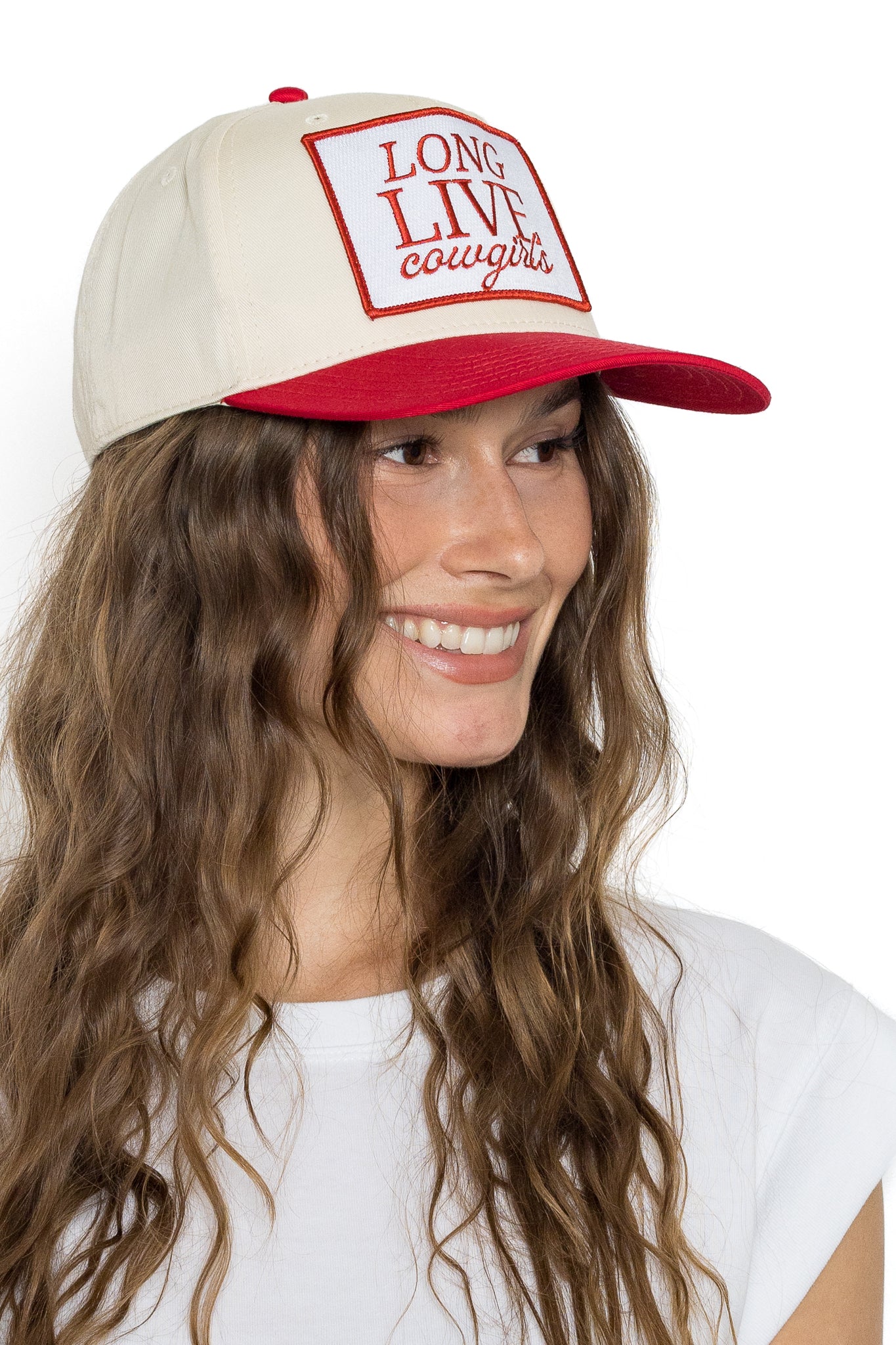 Long Live Cowgirls Trucker Hat in Red Split