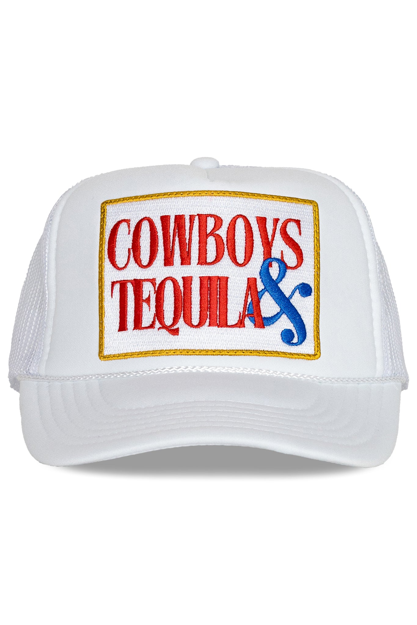 Cowboys & Tequila Trucker Hat in White