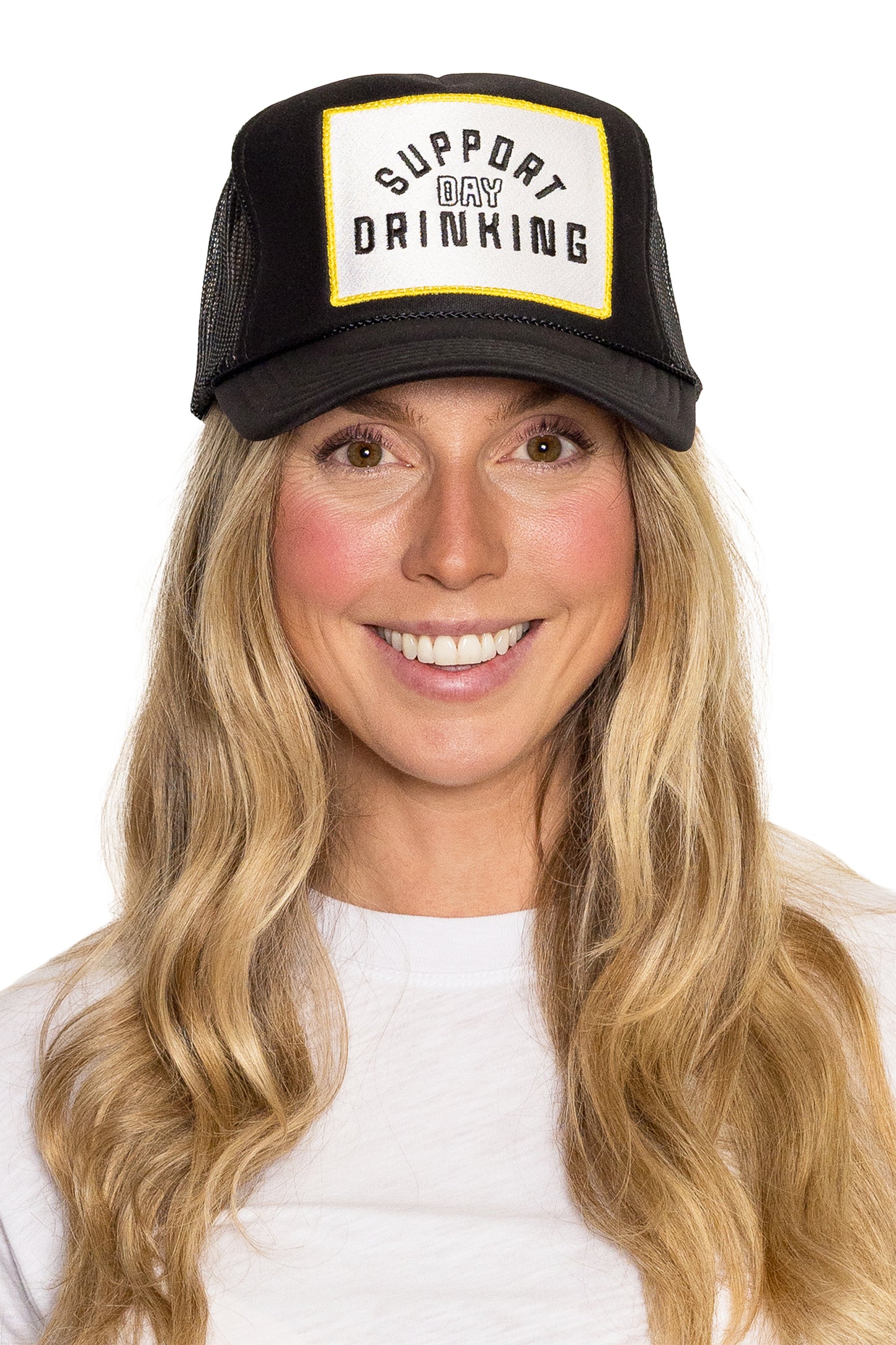 Support Day Drinking Trucker Hat 2.0 in Black