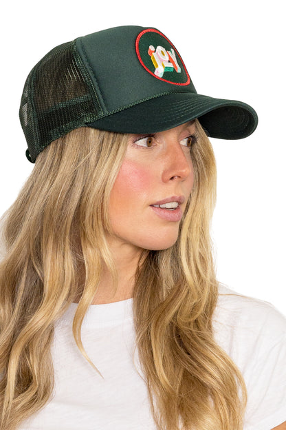 Joy Trucker Hat in Emerald Green