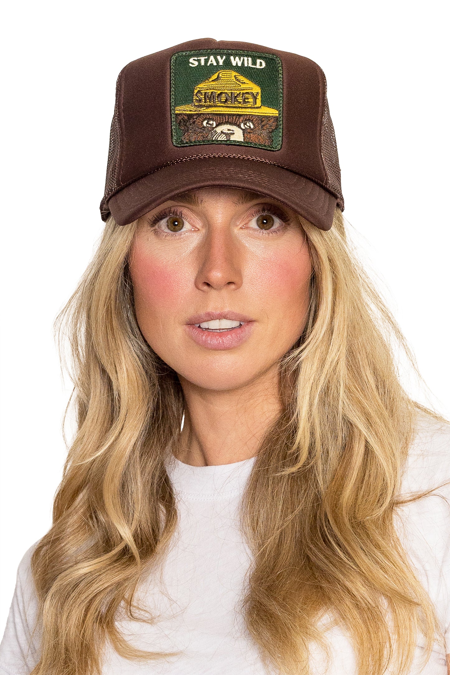 Stay Wild Trucker Hat in Brown