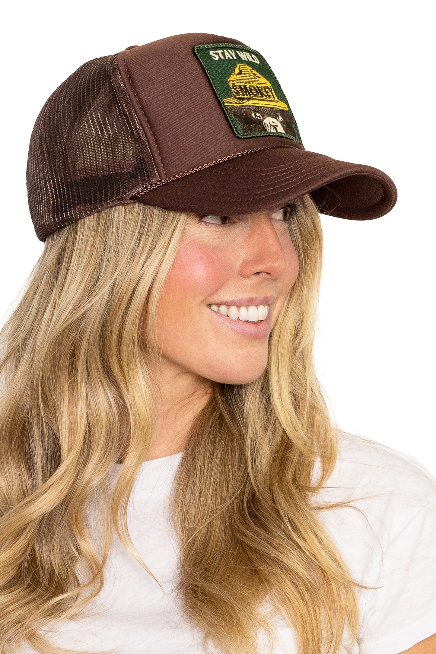 Stay Wild Trucker Hat in Brown