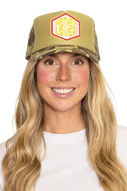 Mother Lover Trucker Hat in Camo Split