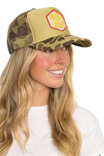 Mother Lover Trucker Hat in Camo Split
