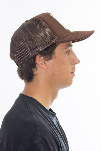 Howdy Trucker Hat in Brown