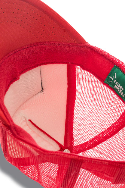 Golden Sunshine State of Mind Trucker Hat in Red