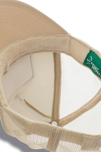 Good Vibes Social Club Trucker Hat in Tan