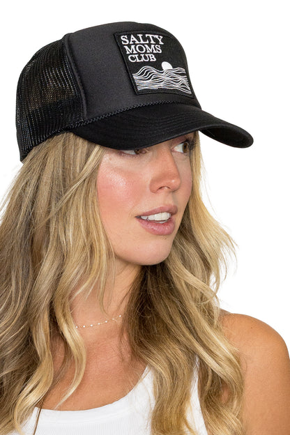 Salty Moms Trucker Hat in Black