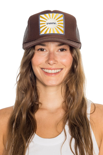 Grateful Trucker Hat in Brown