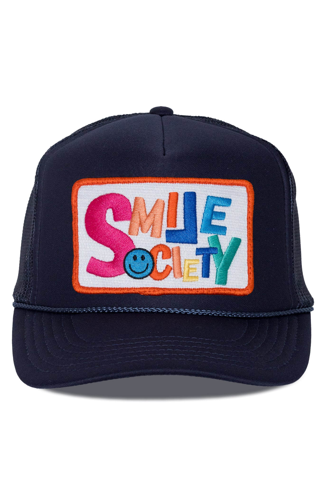 Smile Society Trucker Hat in Navy