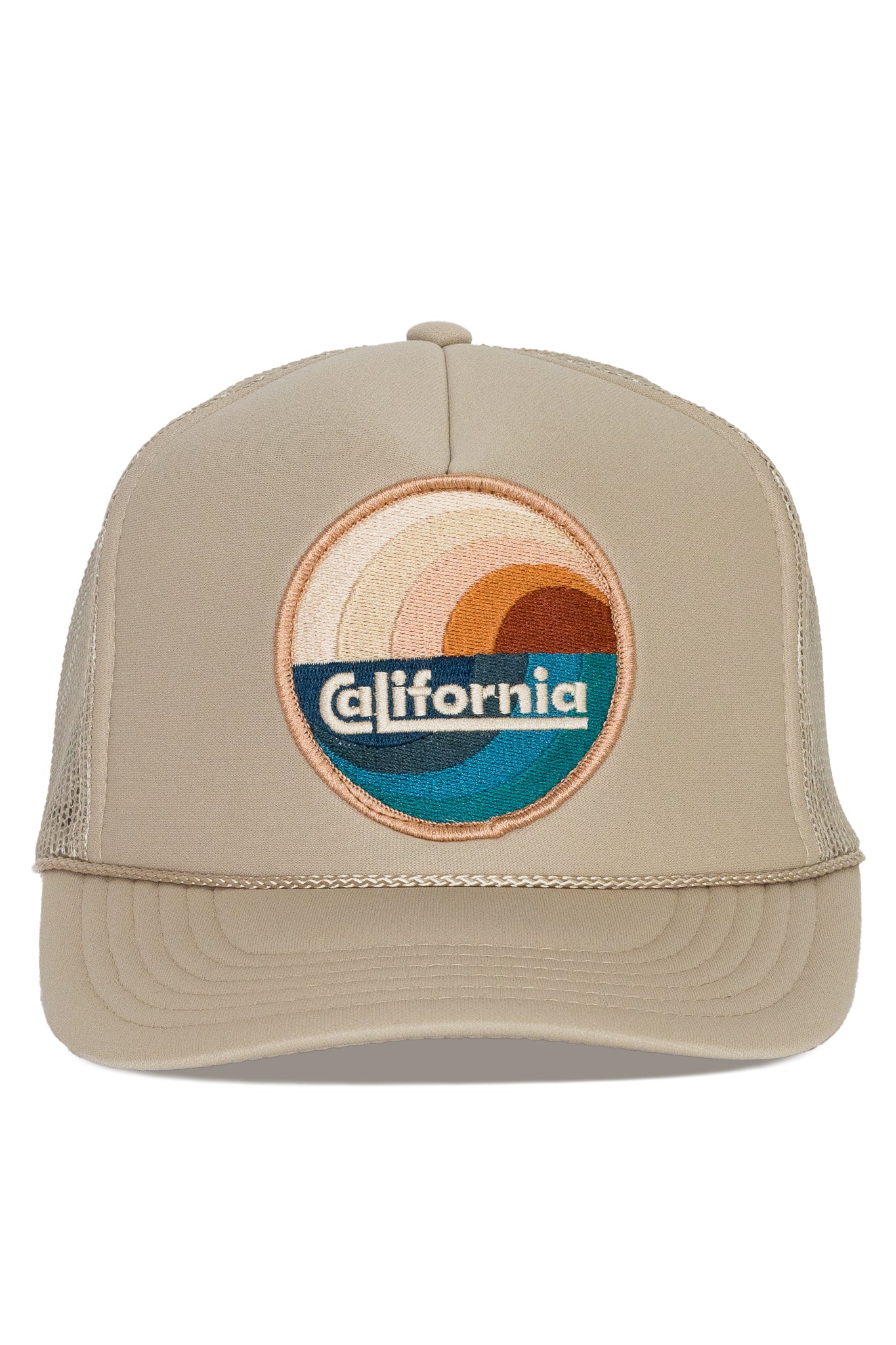 California Waves Trucker Hat in Tan