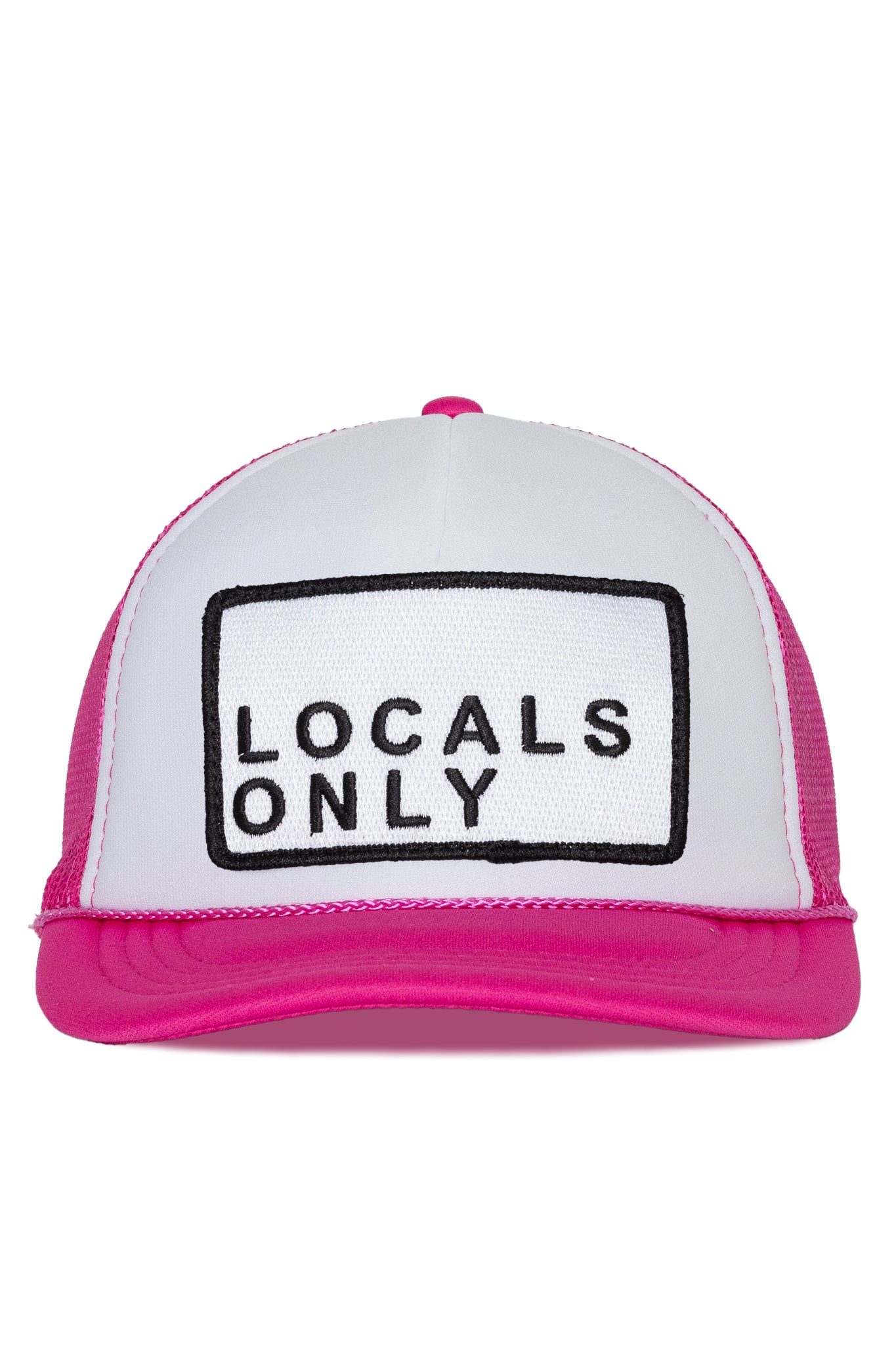 Locals Only Youth Trucker Hat in Hot Pink Split