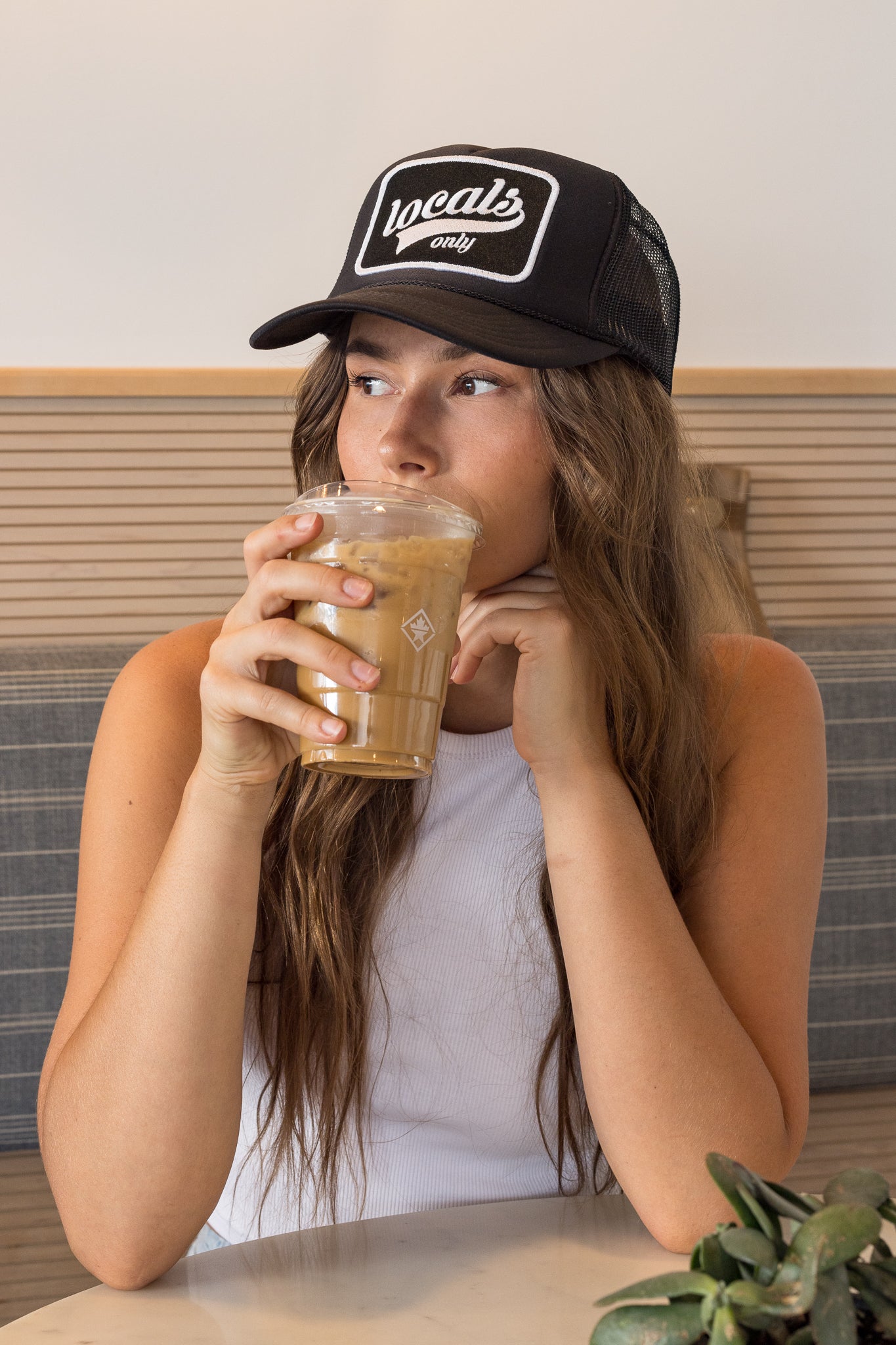 Locals Only Script Trucker Hat in Black