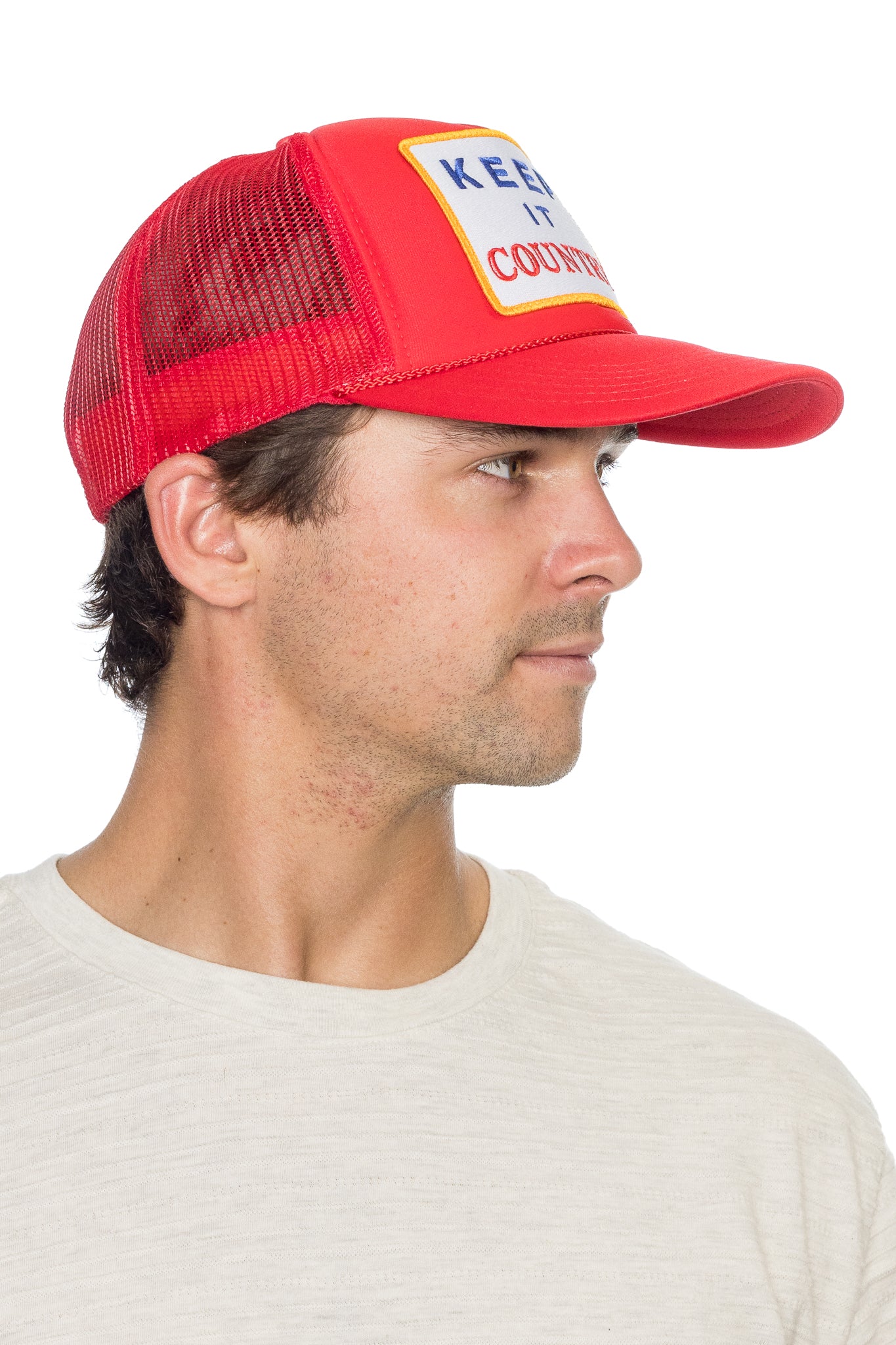 Keep It Country Trucker Hat in Red