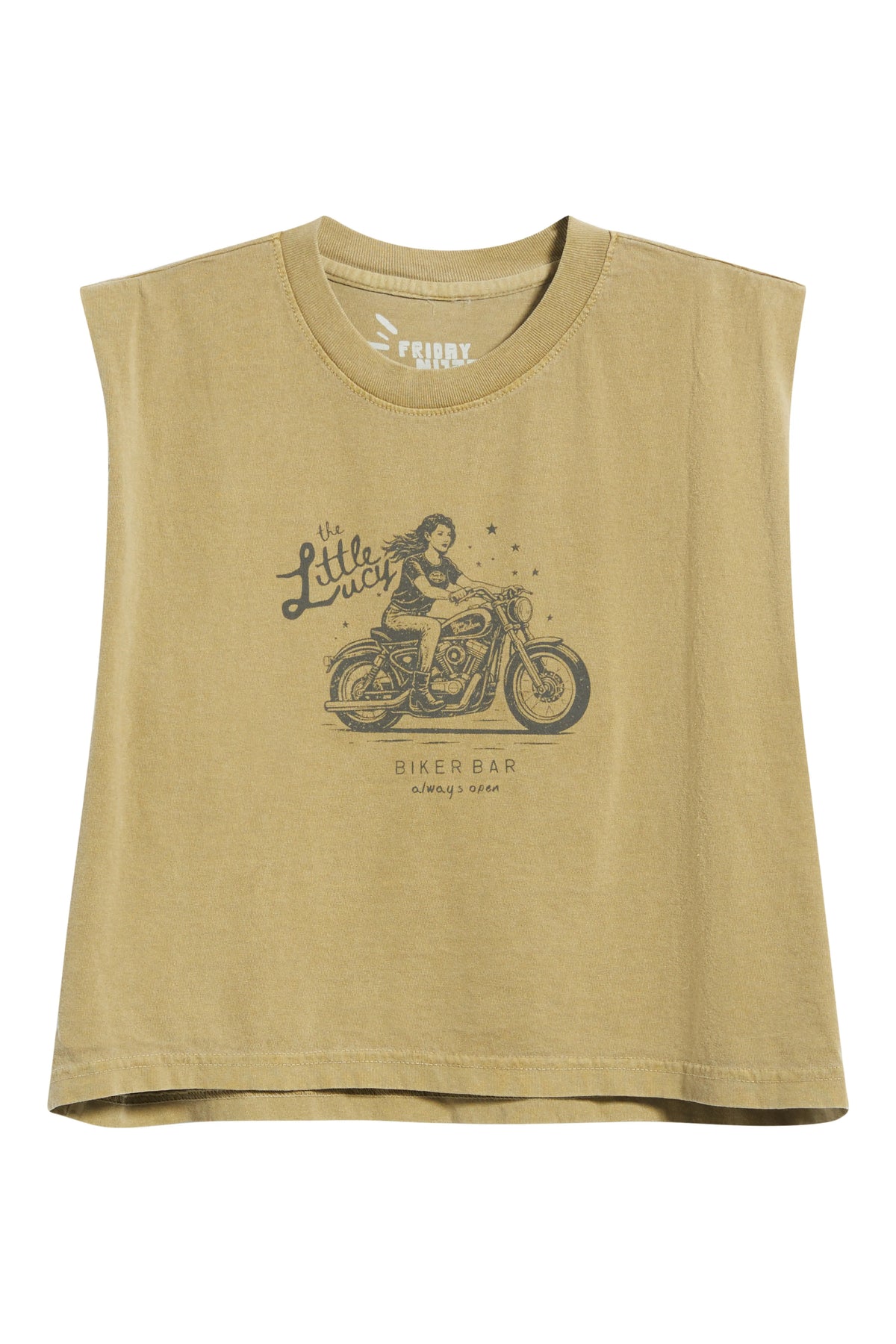 Little Lucy Biker Bar Muscle Tank in Olive