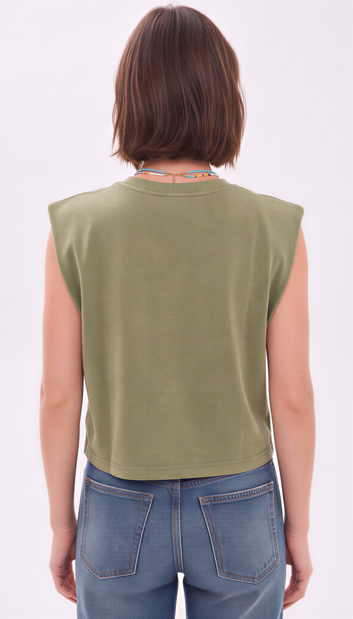 Little Lucy Biker Bar Muscle Tank in Olive