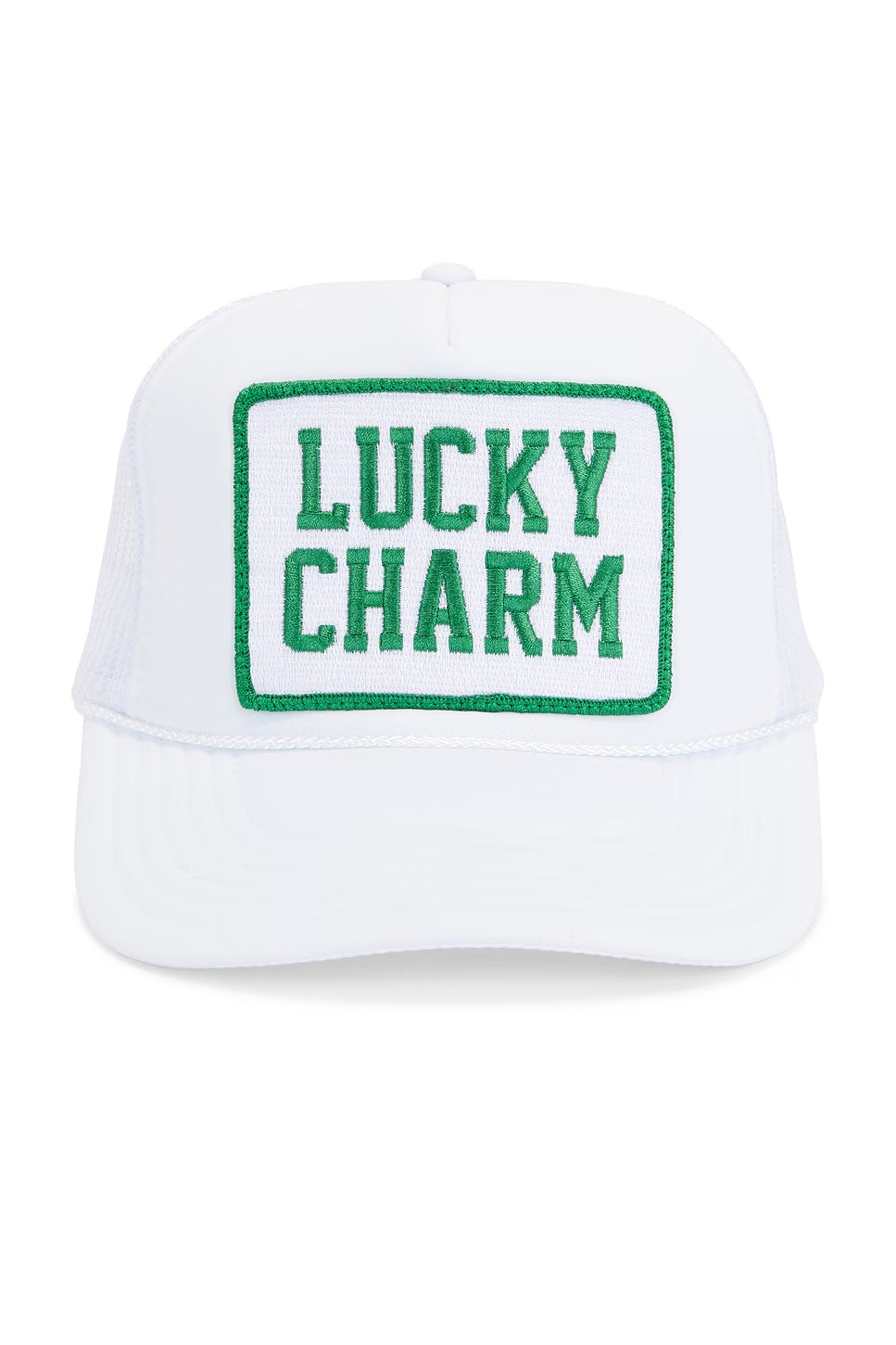 Lucky Charm Trucker Hat in White