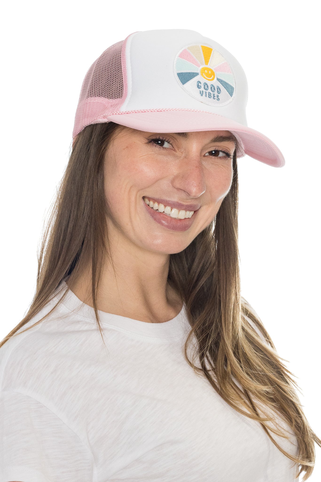 Trucker Hat in Pink Split