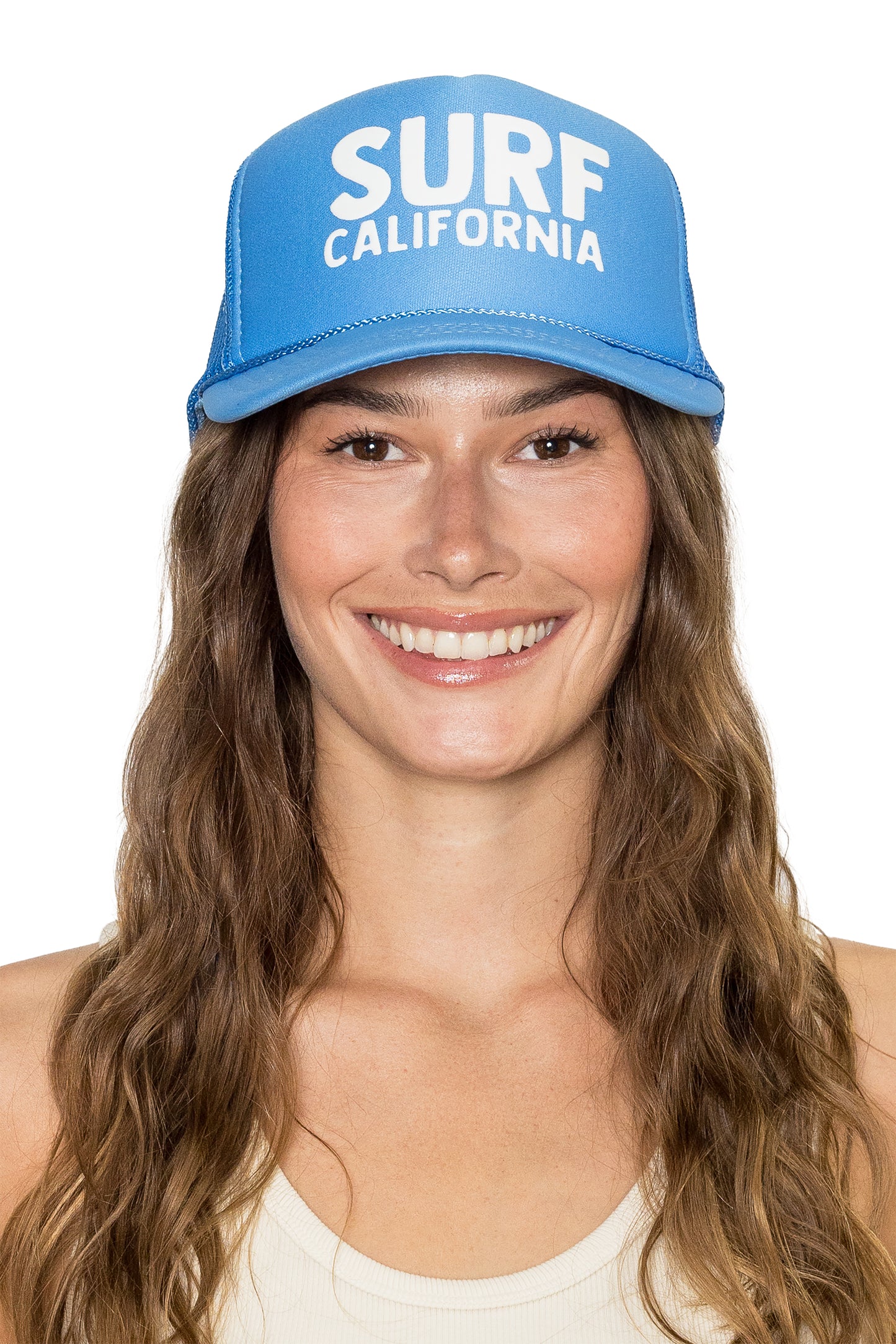 Surf California Trucker Hat in Blue with White