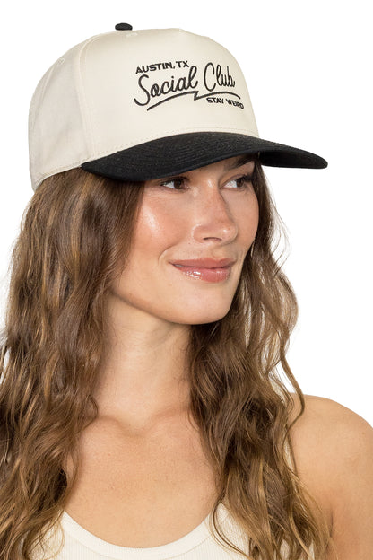 Austin TX Social Club Snapback Hat in Black