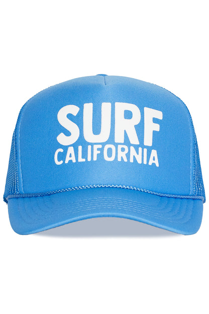 Surf California Trucker Hat in Blue with White