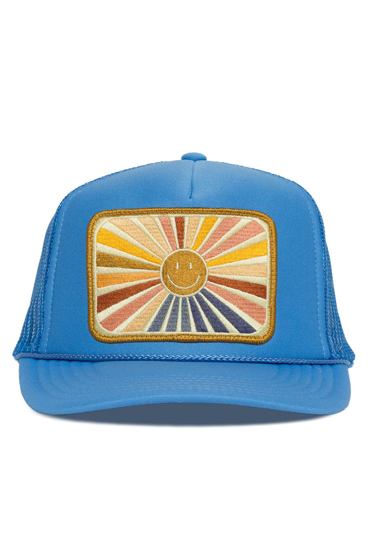 Rays Of Happy Trucker Hat in Blue