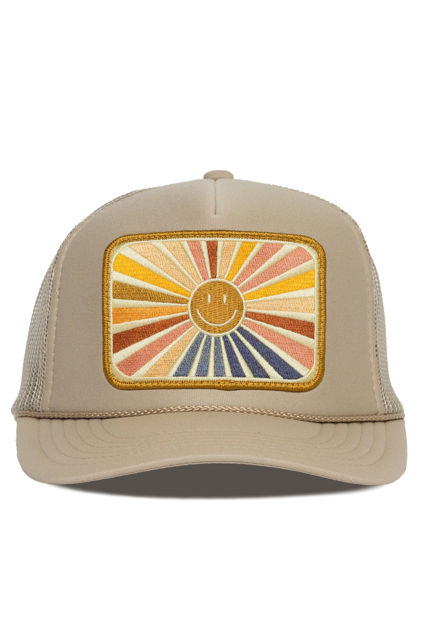 Rays Of Happy Trucker Hat in Tan