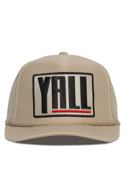 Yall Trucker Hat in Tan